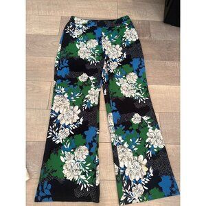 INC INTERNATIONAL CONCERPTS WOMENS BLUE GREEN WHITE FLORAL PRINTED PANTS SIZE 10